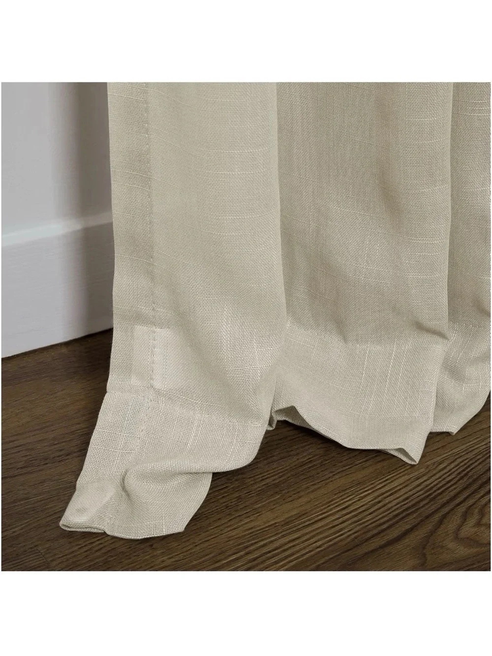 Sheer  Faux Linen Curtains by TwoPages Light Brown 2 panels 72x84